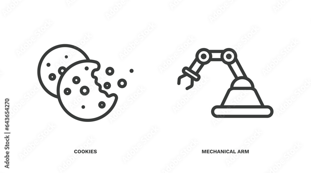 Wall mural set of artificial intellegence thin line icons. artificial intellegence outline icons included cooki