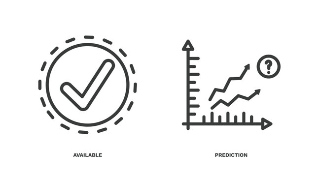 set of artificial intellegence thin line icons. artificial intellegence outline icons included available, prediction vector.