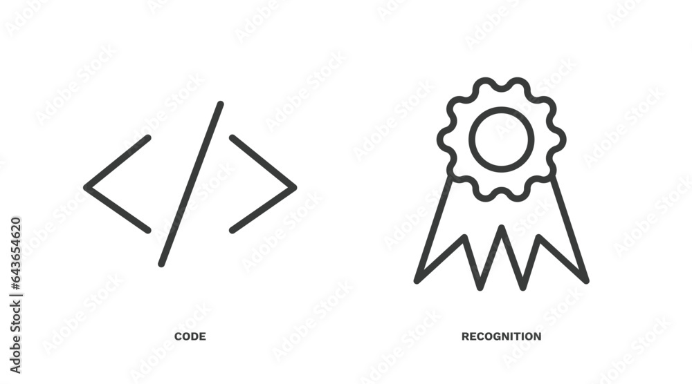 Poster set of ai and future technology thin line icons. ai and future technology outline icons included cod