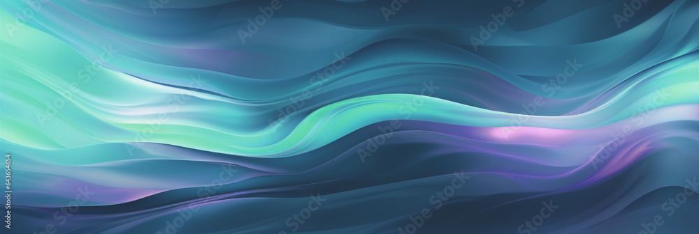 Poster abstract waves. shiny blue moving lines design element on dark background for greeting card and disq