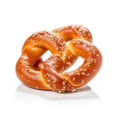 Fototapeta premium Isolated pretzel on the white background. Generative AI.