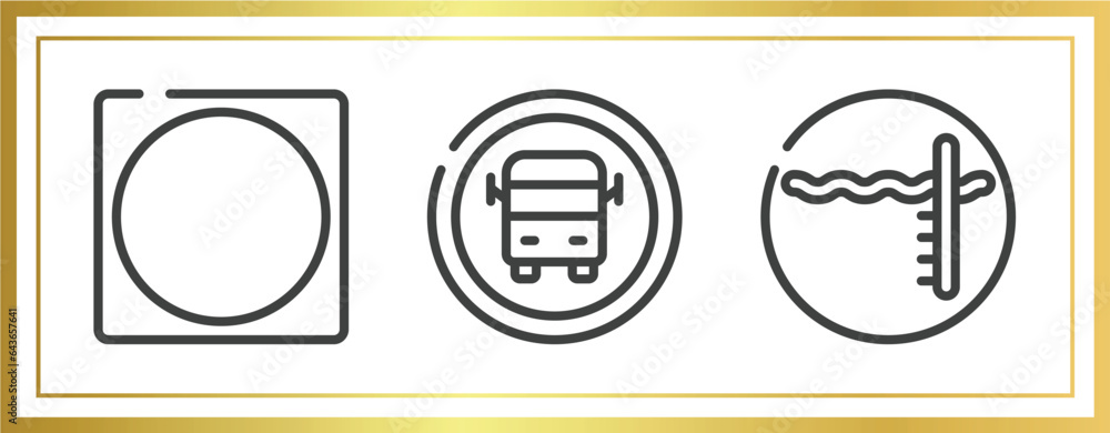 Poster swimming pool rules outline icons set. linear icons sheet included circle inside square, school bus 