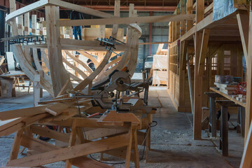The hull of an old boat is the frame of a wooden boat, a wooden structure consisting of the keel...