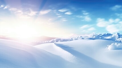 A Snow-Covered Landscape Bathed in Light