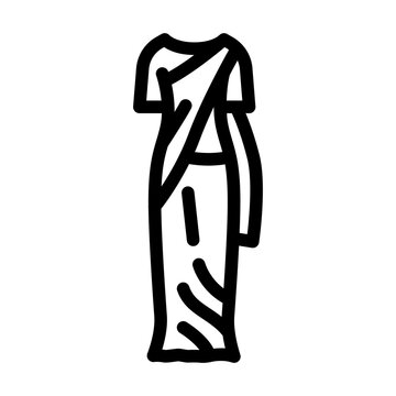 recommend clip art: sari traditional clothing line icon vector. sari traditional clothing sign. isolated contour symbol black illustration