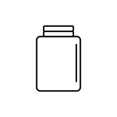 Glass jar icon. jar outline icon, vector sign. Symbol illustration on white background..eps