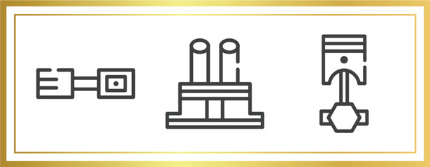 car parts outline icons set. linear icons sheet included car petrol cap, car distributor cap, cylinder vector.