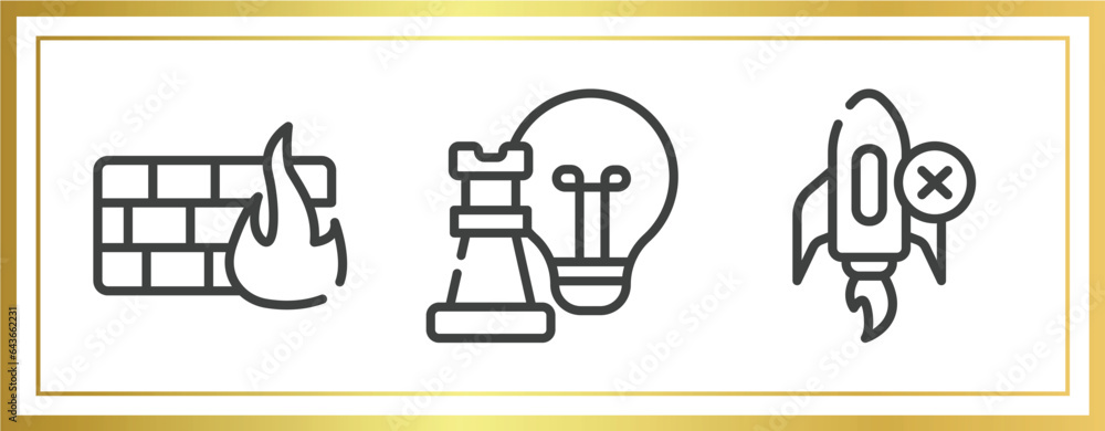 Poster business outline icons set. linear icons sheet included distributed ledger, advantage, department ve