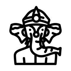 ganesha god om line icon vector. ganesha god om sign. isolated contour symbol black illustration