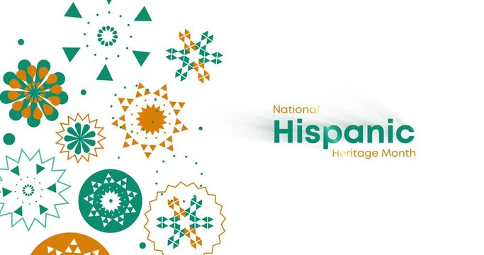 Hispanic National Heritage Month in September and October. Hispanic and Latino culture. Latin American animation 4k