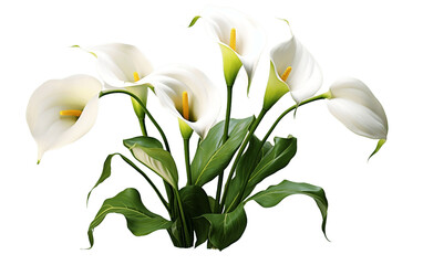 Calla Lily Flower Isolated on Transparent PNG Background, rendering. Generative AI
