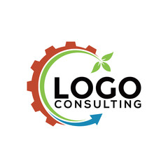 Nature technology logo, leaf and gear machine vector, Agriculture logo template icon, Green Eco Tech Logo Template Design Vector, Nature Industry