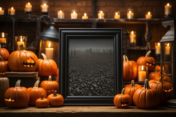 Maquettes de cadre noir photo, thème Halloween
