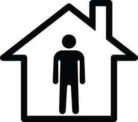 stay at home symbol vector