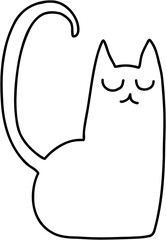 doodle freehand sketch drawing of cat.