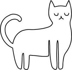doodle freehand sketch drawing of cat.