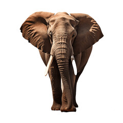 Majestic African Elephant on Isolated Background. Generative AI