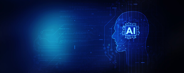 2d illustration Artificial Intelligence (AI) concept
