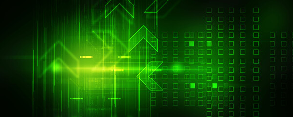 2d illustration Abstract futuristic electronic circuit technology background