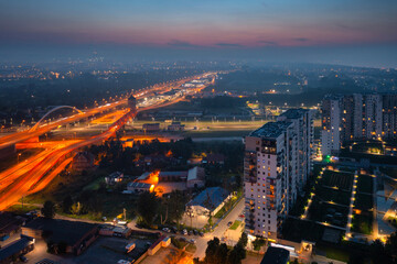 Night scenery of Nowa Letnica in Gdansk on the Baltic Sea, Poland © Patryk Kosmider