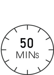 50 minutes clock timer sign vector design suitable for many uses