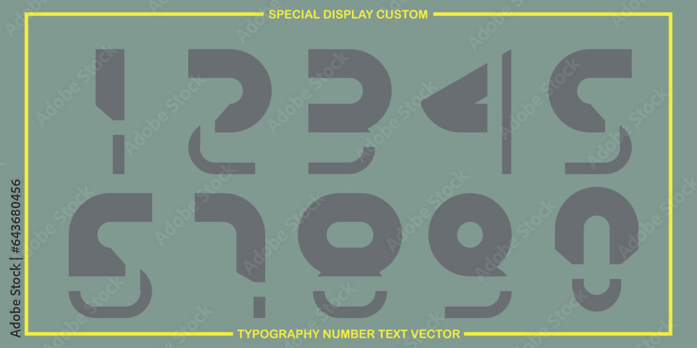 Poster assorted digital custom vector numbers. minimum. color gradation. dark. banner network. 3d effect. d