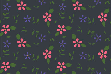 seamless tiny flowers pattern; great for fabric, wallpaper, greeting cards- vector illustration