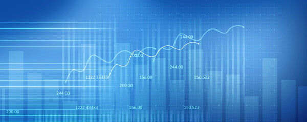 2d rendering Stock market online business concept. business Graph 
