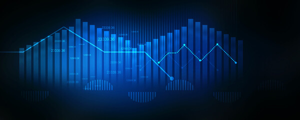2d rendering Stock market online business concept. business Graph 
