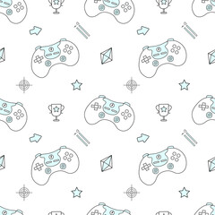 Video game seamless vector pattern.