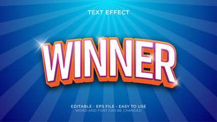 Fototapeta premium Winner 3d editable text effect