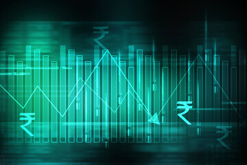 2D illustration Rupee currency sign