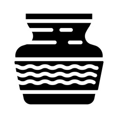 kalash water pot hinduism glyph icon vector. kalash water pot hinduism sign. isolated symbol illustration