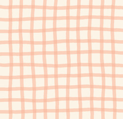 Gingham Plaid Vector Seamless Pattern. baby color checker background. pastel stripes all over print.