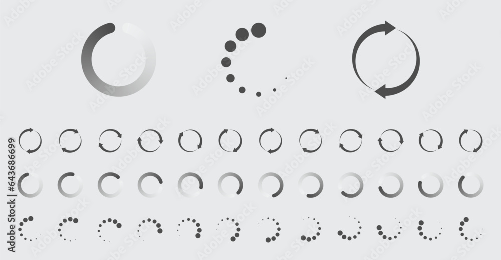 Fototapete circular loading buffering icons vector set video ready for animation gif all keyframes frames bufri