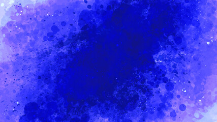 水彩テクスチャ　抽象的な青い背景装飾イラスト　飛沫　スプラッシュ　コピースペース