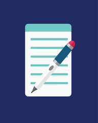 Book, notepad, pen, paper and notebook icons