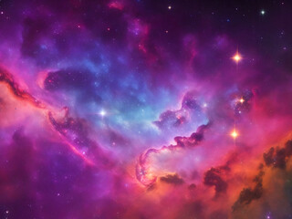 Colorful space galaxy cloud nebula