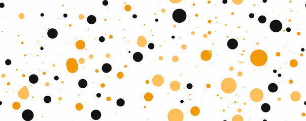 Black and yellow paint splatter dots background in seamless tiling pattern