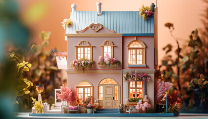 A Victorian House in Cherry Blossom Wonderlan,view of the town country,view of the town