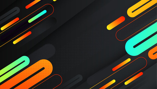 Minimal colourful geometric background. Simple shapes with trendy gradients