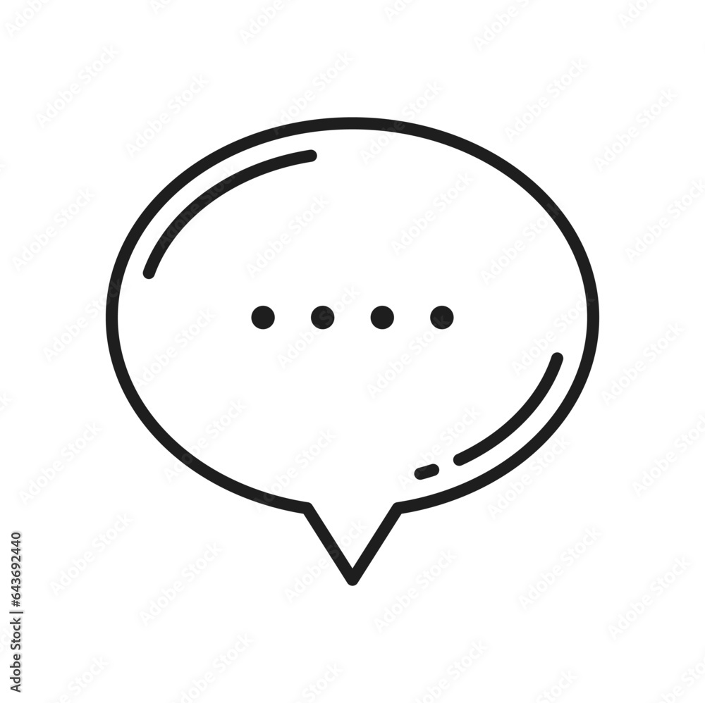 Leinwandbilder dialog communication sign isolated message or chat box thin line icon. vector chatting memo, outline