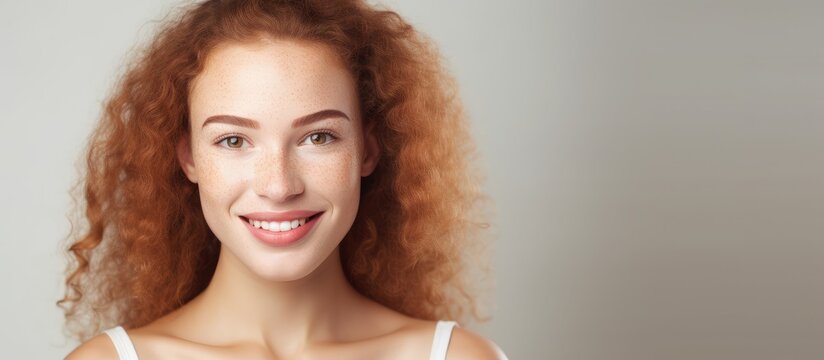 Paraphrase Composite image of young woman with fair skin emphasizing skincare beauty and awareness