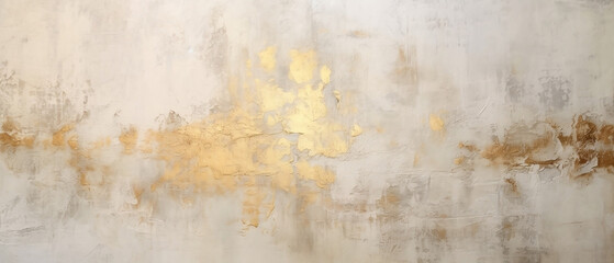 Złota dekoracyjna farba - tło. Obraz abstrakcyjny, ściana. Beton dekoracyjny.  - obrazy, fototapety, plakaty