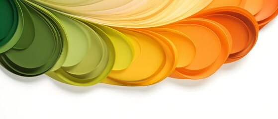 Abstrakcyjne tło - kolorowa farba olejna nakładana szpachlą na płótnie w warstwy. Kolor zielony i pomarańczowy - letnie odcienie, paleta,