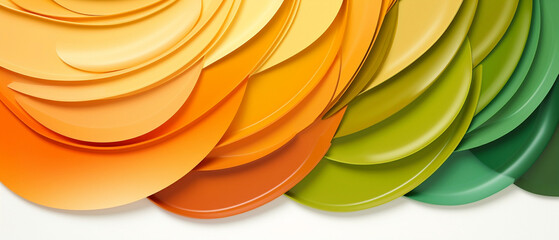 Abstrakcyjne tło - kolorowa farba olejna nakładana szpachlą na płótnie w warstwy. Kolor zielony i pomarańczowy - letnie odcienie, probnik. - obrazy, fototapety, plakaty