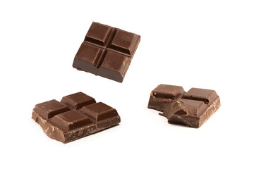 A chocolate bar isolated on white background.