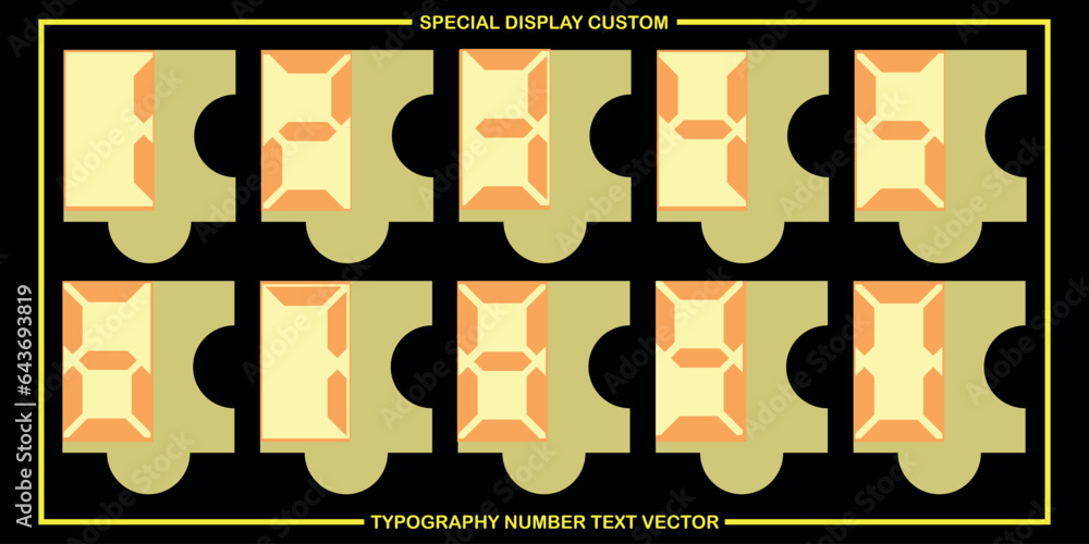 Poster assorted digital custom vector numbers. minimum. color gradation. dark. banner network. 3d effect. d