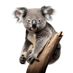 Adorable Koala on Isolated Background. Generative AI