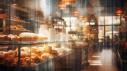 Blurred Bakery Interior Defocused Background